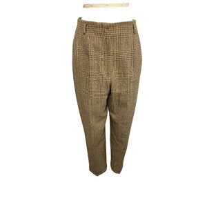 Vintage Liz Claiborne Petite Collection Women Checkered Wool Pants Trousers